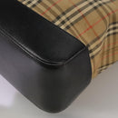 BURBERRY Nova Check Tote Bag Canvas Leather Beige Black gold Auth 111119-16