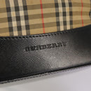 BURBERRY Nova Check Tote Bag Canvas Leather Beige Black gold Auth 111119-11