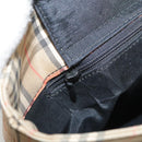 BURBERRY Nova Check Tote Bag Canvas Leather Beige Black gold Auth 111119-19