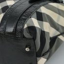 BURBERRY Nova Check Tote Bag PVC Enamel Gray Black Auth 111120-10