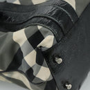 BURBERRY Nova Check Tote Bag PVC Enamel Gray Black Auth 111120-13