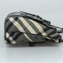 BURBERRY Nova Check Tote Bag PVC Enamel Gray Black Auth 111120-4