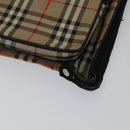 Burberrys Nova Check Garment Cover Canvas Leather Beige Brown gold Auth 111127-9