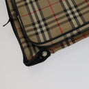 Burberrys Nova Check Garment Cover Canvas Leather Beige Brown gold Auth 111127-14