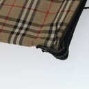 Burberrys Nova Check Garment Cover Canvas Leather Beige Brown gold Auth 111127-15