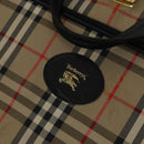 Burberrys Nova Check Garment Cover Canvas Leather Beige Brown gold Auth 111127-17