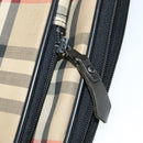 Burberrys Nova Check Garment Cover Canvas Leather Beige Brown gold Auth 111127-28