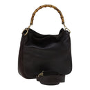 GUCCI Bamboo Hand Bag Leather 2way Brown Gold 001 2058 1638 0 Auth 111180-1