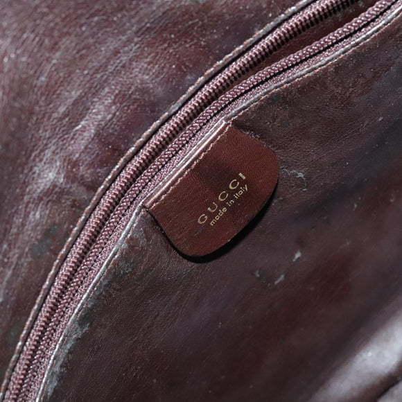 GUCCI Bamboo Hand Bag Leather 2way Brown Gold 001 2058 1638 0 Auth 111180