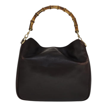 GUCCI Bamboo Hand Bag Leather 2way Brown Gold 001 2058 1638 0 Auth 111180 - 0