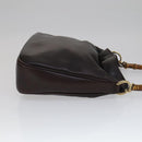 GUCCI Bamboo Hand Bag Leather 2way Brown Gold 001 2058 1638 0 Auth 111180-3