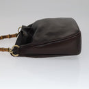 GUCCI Bamboo Hand Bag Leather 2way Brown Gold 001 2058 1638 0 Auth 111180-4