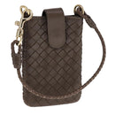 BOTTEGA VENETA INTRECCIATO Pouch Leather Brown Auth 111181-1