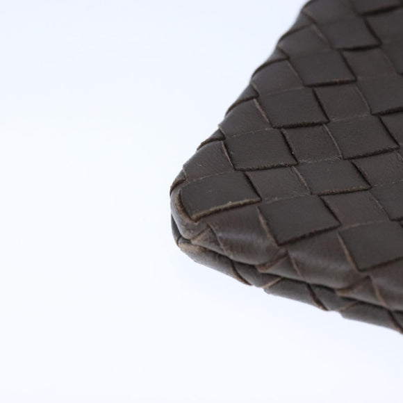 BOTTEGA VENETA INTRECCIATO Pouch Leather Brown Auth 111181