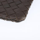 BOTTEGA VENETA INTRECCIATO Pouch Leather Brown Auth 111181-9