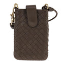 BOTTEGA VENETA INTRECCIATO Pouch Leather Brown Auth 111181-13