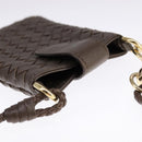 BOTTEGA VENETA INTRECCIATO Pouch Leather Brown Auth 111181-6