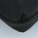 FENDI Zucchino Canvas Shoulder Bag Gold Black Auth 111182-15