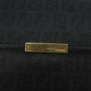 FENDI Zucchino Canvas Shoulder Bag Gold Black Auth 111182-18