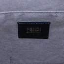 FENDI Zucchino Canvas Shoulder Bag Gold Black Auth 111182-19