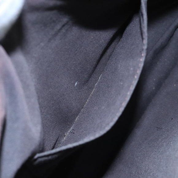 FENDI Zucchino Canvas Shoulder Bag Gold Black Auth 111182