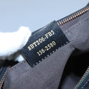 FENDI Zucchino Canvas Shoulder Bag Gold Black Auth 111182-12