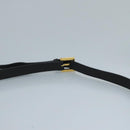 FENDI Zucchino Canvas Shoulder Bag Gold Black Auth 111182-8