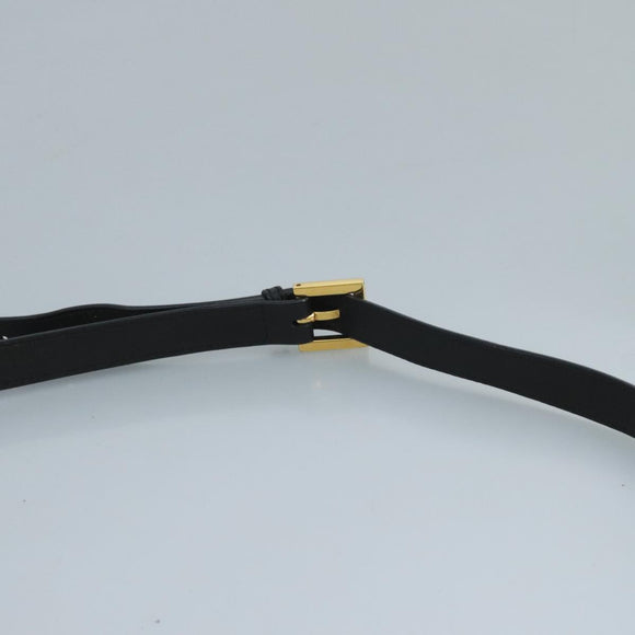 FENDI Zucchino Canvas Shoulder Bag Gold Black Auth 111182