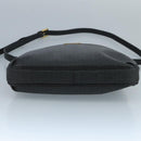 FENDI Zucchino Canvas Shoulder Bag Gold Black Auth 111182-5