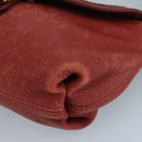 Chloe Mercy Shoulder Bag Leather Red Gold Auth 111189-10