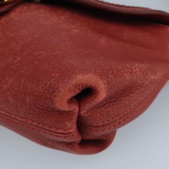 Chloe Mercy Shoulder Bag Leather Red Gold Auth 111189