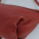 Chloe Mercy Shoulder Bag Leather Red Gold Auth 111189-12