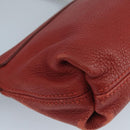 Chloe Mercy Shoulder Bag Leather Red Gold Auth 111189-13