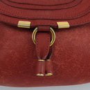 Chloe Mercy Shoulder Bag Leather Red Gold Auth 111189-14