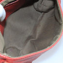 Chloe Mercy Shoulder Bag Leather Red Gold Auth 111189-17