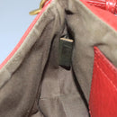 Chloe Mercy Shoulder Bag Leather Red Gold Auth 111189-19