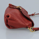 Chloe Mercy Shoulder Bag Leather Red Gold Auth 111189-4