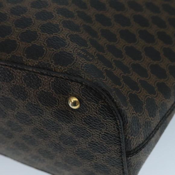 CELINE Macadam Canvas Hand Bag PVC Black Auth 111195