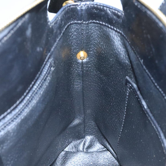 CELINE Macadam Canvas Hand Bag PVC Black Auth 111195