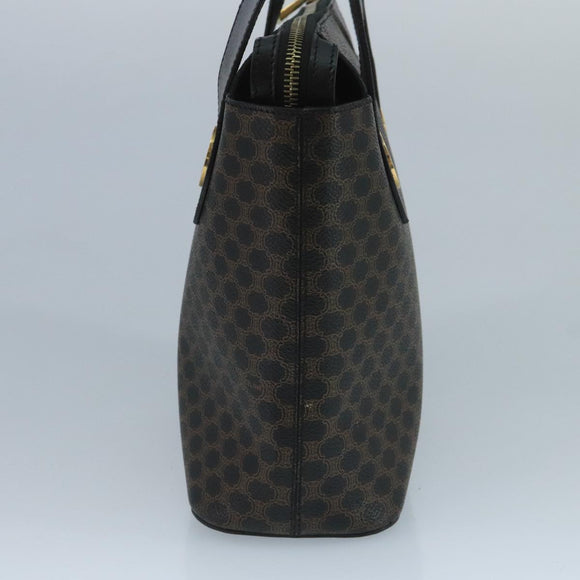 CELINE Macadam Canvas Hand Bag PVC Black Auth 111195