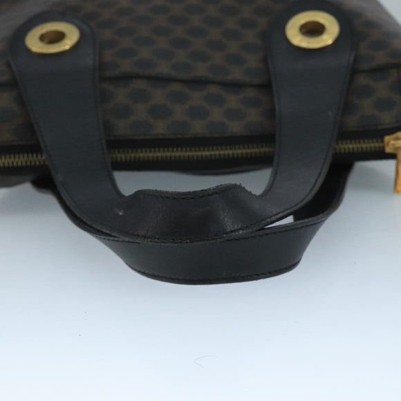 CELINE Macadam Canvas Hand Bag PVC Black Auth 111195
