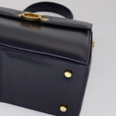 Salvatore Ferragamo Gancini Hand Bag Leather 2way Purple Gold Auth 111198-9