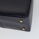 Salvatore Ferragamo Gancini Hand Bag Leather 2way Purple Gold Auth 111198-15