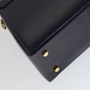 Salvatore Ferragamo Gancini Hand Bag Leather 2way Purple Gold Auth 111198-16