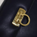 Salvatore Ferragamo Gancini Hand Bag Leather 2way Purple Gold Auth 111198-17