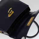 Salvatore Ferragamo Gancini Hand Bag Leather 2way Purple Gold Auth 111198-10