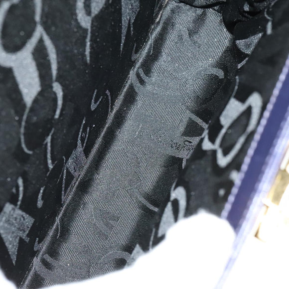 Salvatore Ferragamo Gancini Hand Bag Leather 2way Purple Gold Auth 111198