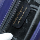 Salvatore Ferragamo Gancini Hand Bag Leather 2way Purple Gold Auth 111198-12