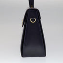 Salvatore Ferragamo Gancini Hand Bag Leather 2way Purple Gold Auth 111198-3