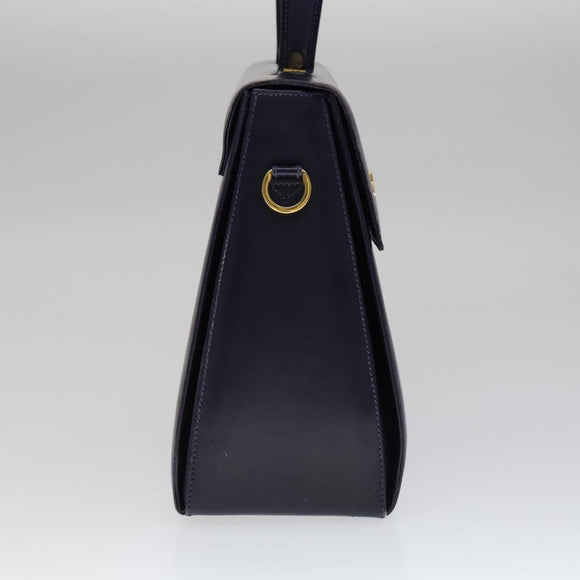 Salvatore Ferragamo Gancini Hand Bag Leather 2way Purple Gold Auth 111198